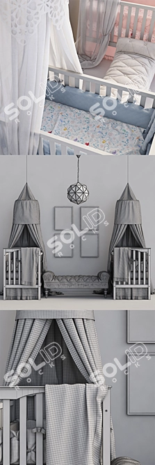 Pottery Barn Kids Kendall Crib Set 3D model image 3