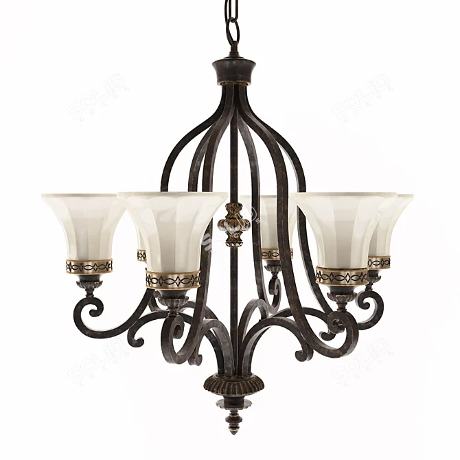 Contemporary Chandelier by Feiss - Drawing RM6 3D model image 1