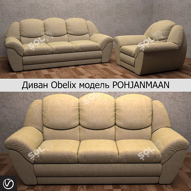 Obelix Sofa: Modern Comfort in a Stylish Design 3D model image 1