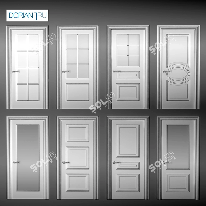 Elegant Verona Collection Doors 3D model image 1