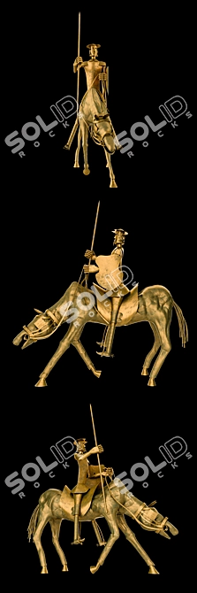 Title: Quixote's Statuette of Noble Valor 3D model image 2