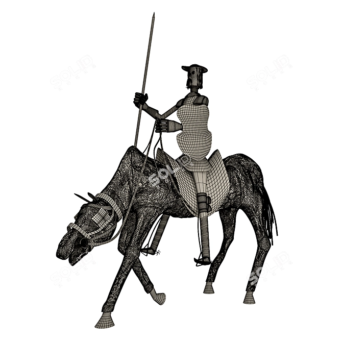 Title: Quixote's Statuette of Noble Valor 3D model image 3