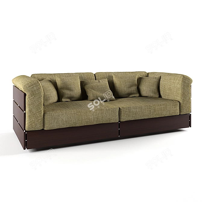 Handcrafted Sofa: Exquisite Comfort 3D model image 1