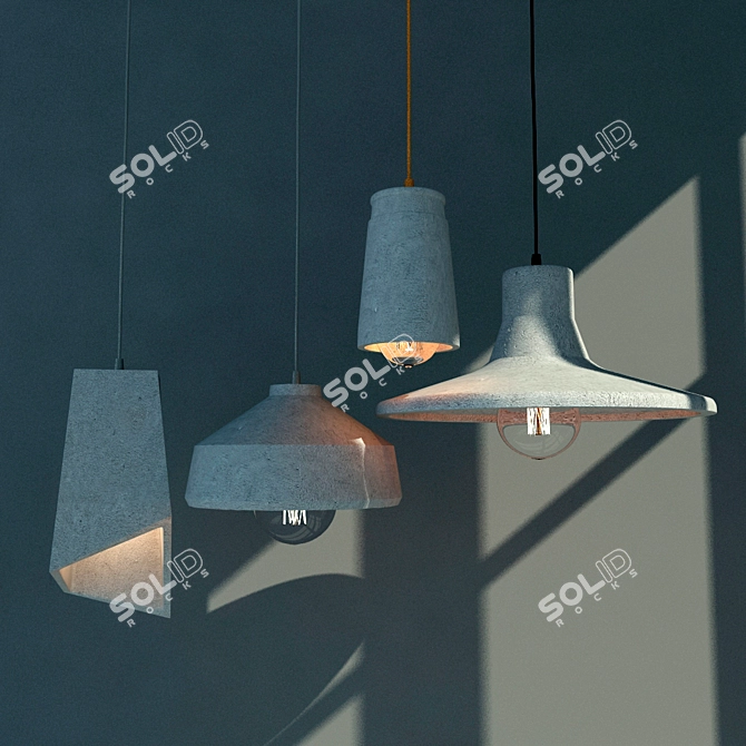 Concrete Hanger Set: Durable & Stylish 3D model image 2