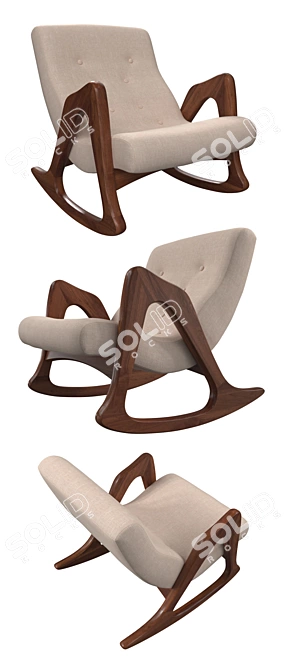 Vintage Adrian Pearsall Rocker 3D model image 2