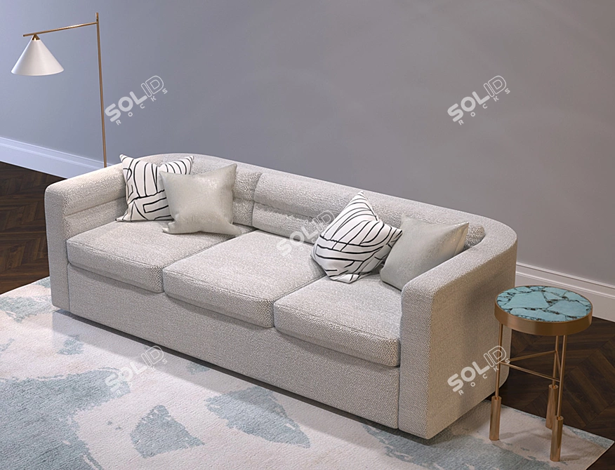 Elegant Melrose Sofa by Wearstler 3D model image 3