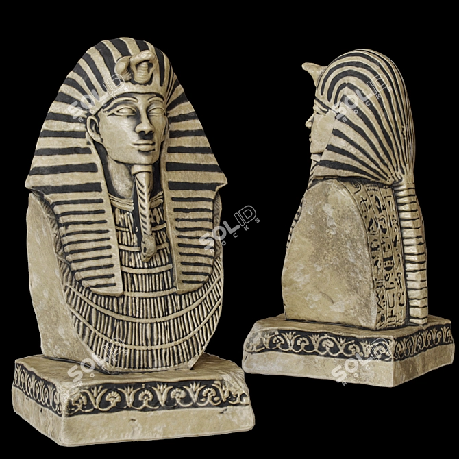 Ancient Egyptian Pharaoh Statue 3D model image 1