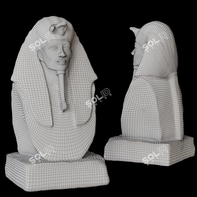 Ancient Egyptian Pharaoh Statue 3D model image 3