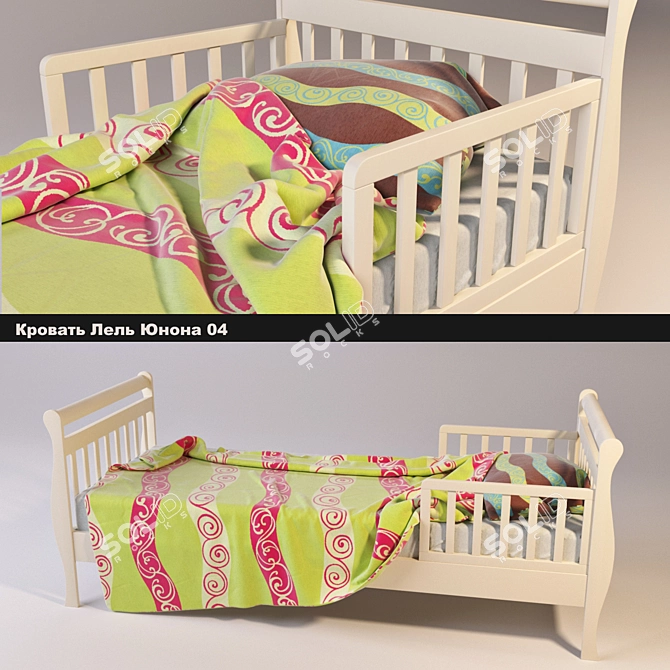 Lel Juno 04: Stylish Kids Bed 3D model image 1