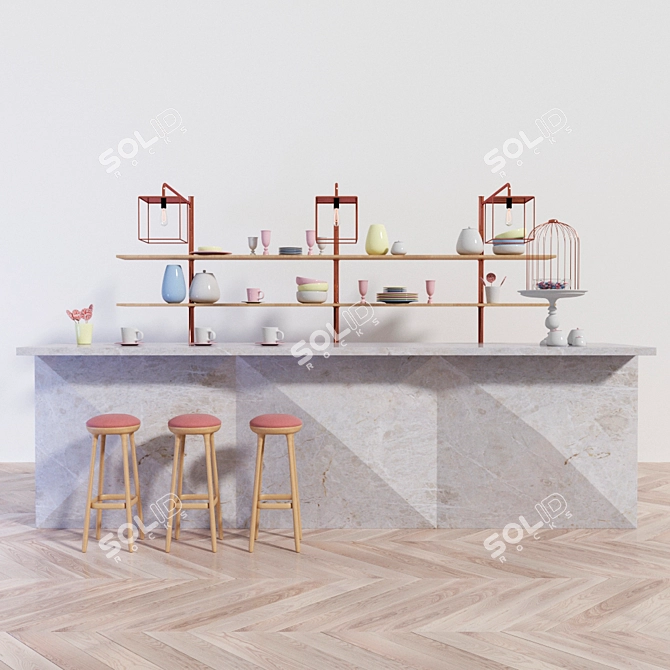 Sweet Delights Dessert Bar 3D model image 2