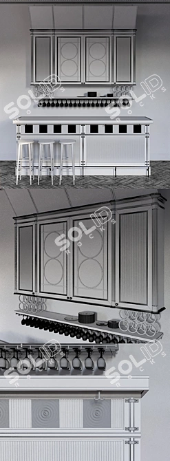 Elegant Barstand with Profiling Glass 3D model image 3
