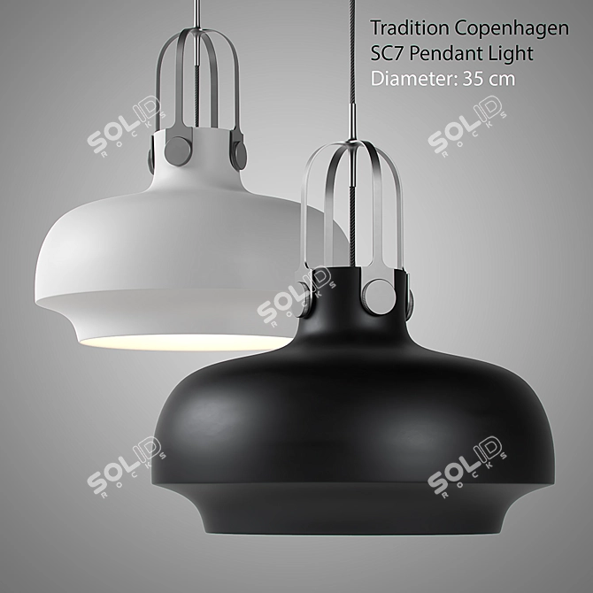 Contemporary Copenhagen Pendant Light 3D model image 1