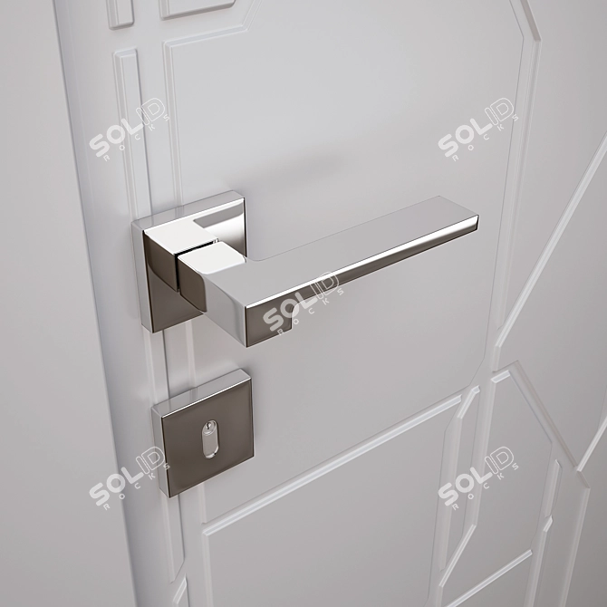 Elegant Zelda Handled Barausse Door 3D model image 2