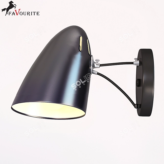 Sleek Metal Wall Sconce 3D model image 1