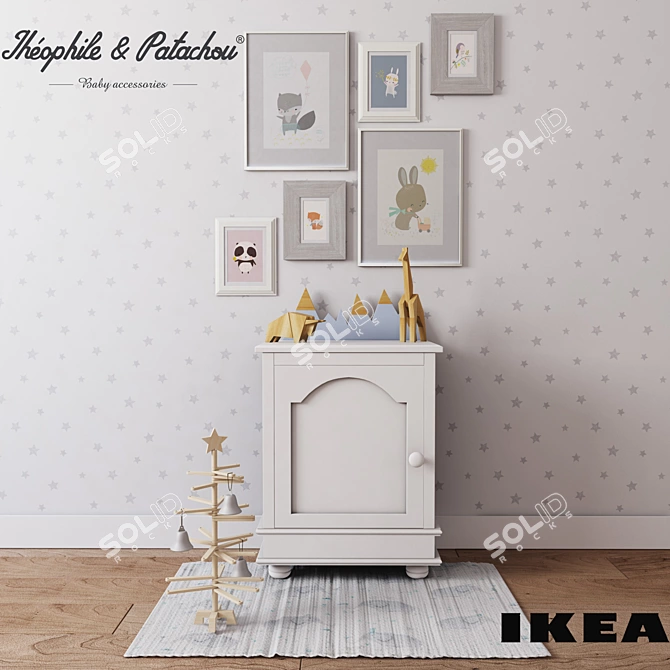 Children's Pedestal Set: Théophile & Patachou 3D model image 1