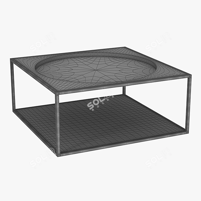 HK Living Steel Coffee Table - Modern Minimalist Design 3D model image 2