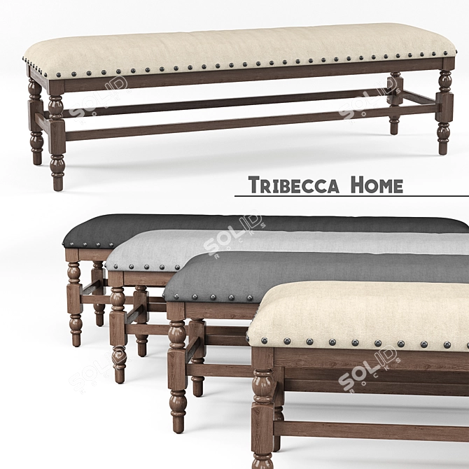 Customizable Fabric Bench: 1380.55 x 415.83 x 433.12 3D model image 1