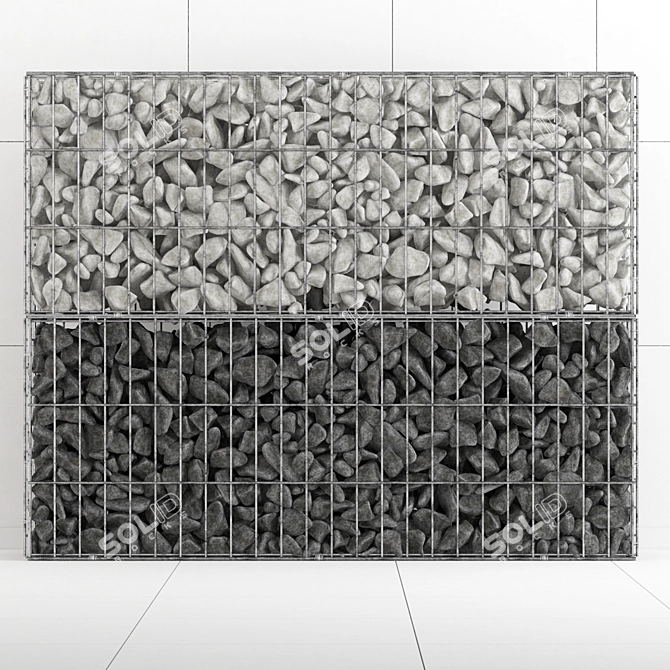 Gabion Rock Stone: Durable, Natural, & Versatile 3D model image 1