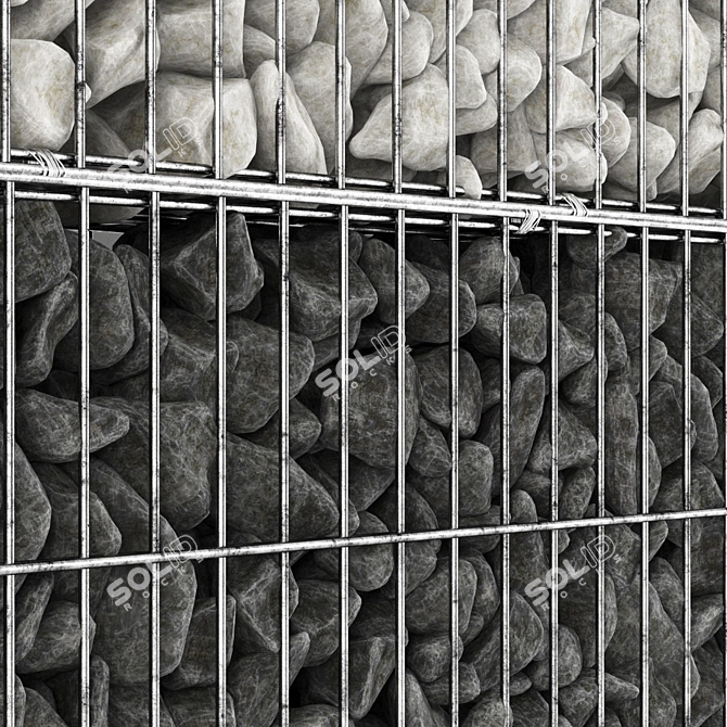 Gabion Rock Stone: Durable, Natural, & Versatile 3D model image 2