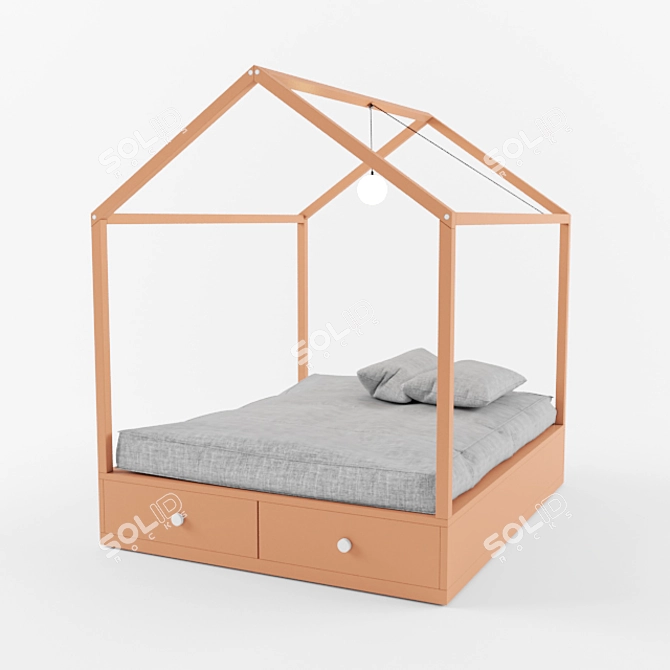 Kids' Dream House Bed 3D model image 1