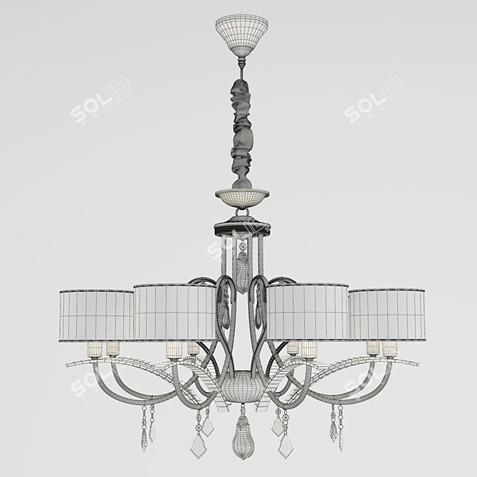 Elegant Crystal Chandelier 3D model image 3