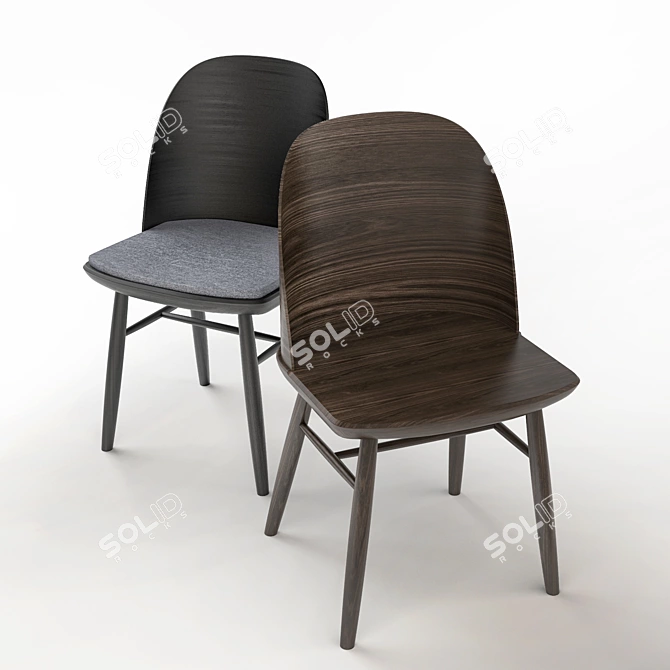 Sleek Synnes Dining Chair: Elegant Basel Design 3D model image 2