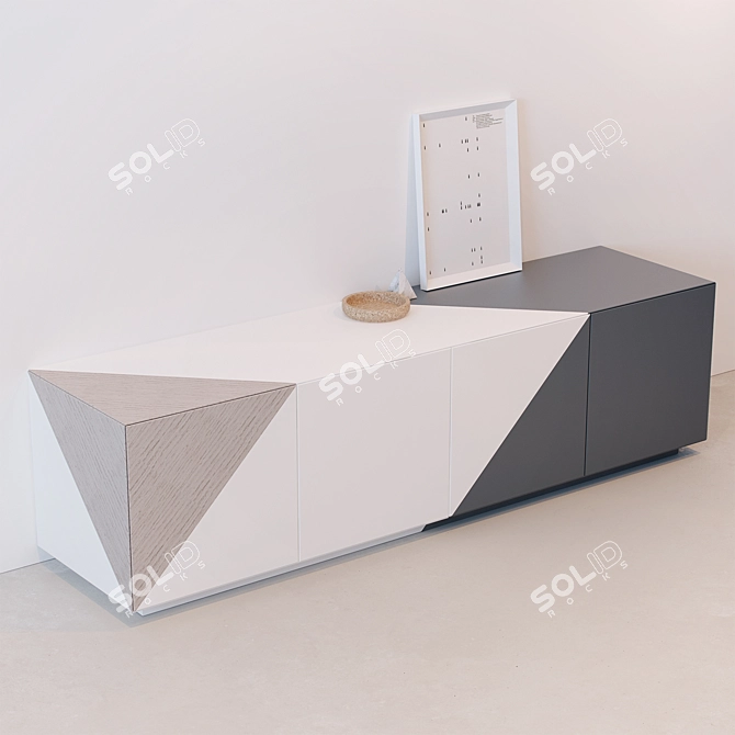 Modern Chest of Drawers in Various Sizes and Veneer Options 3D model image 2