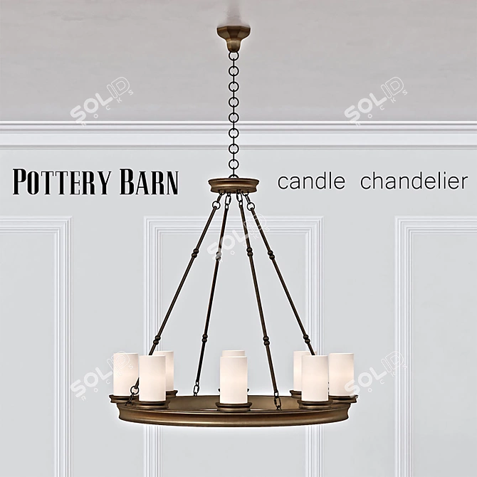 Title: Elegant Veranda Round Chandelier 3D model image 1