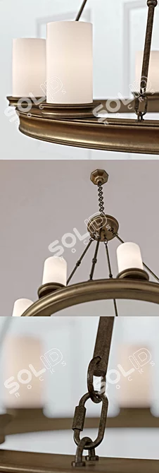 Title: Elegant Veranda Round Chandelier 3D model image 2