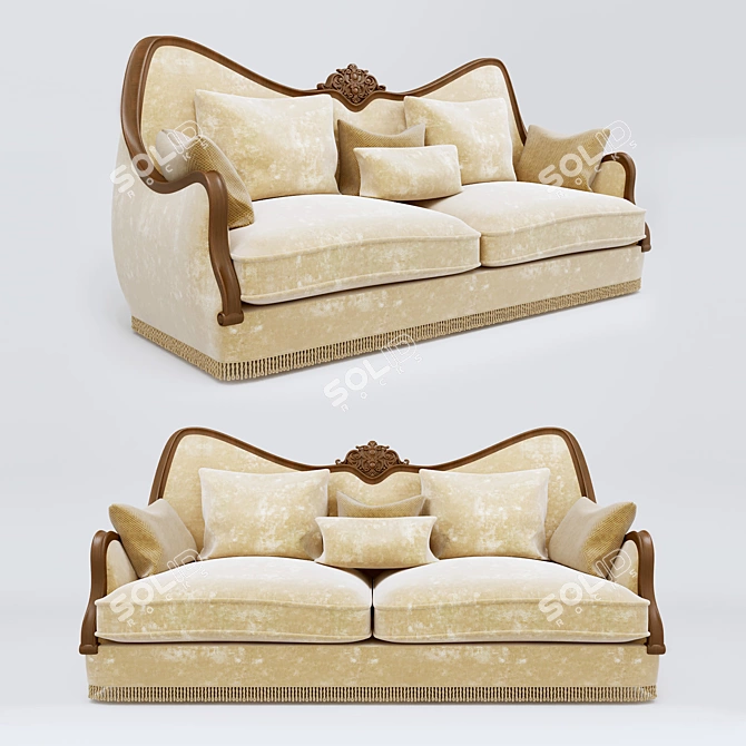 AICO Plush Colonial Sofa 3D model image 1