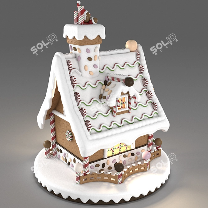 Yuletide Delights Gingerbread House 3D model image 3