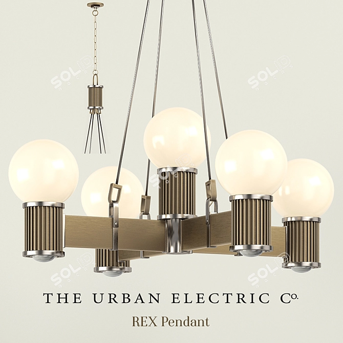 Deluxe Dual-Tone Chandelier Set 3D model image 1