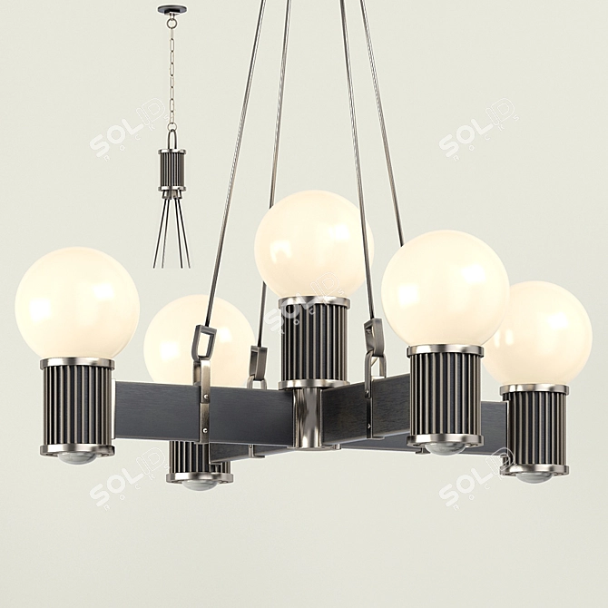 Deluxe Dual-Tone Chandelier Set 3D model image 2