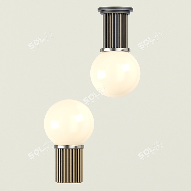 Deluxe Dual-Tone Chandelier Set 3D model image 3