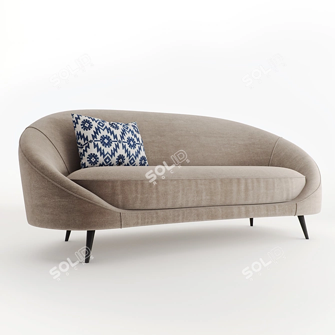 Elegant Curved Sofa: Stylish Comfort 3D model image 1