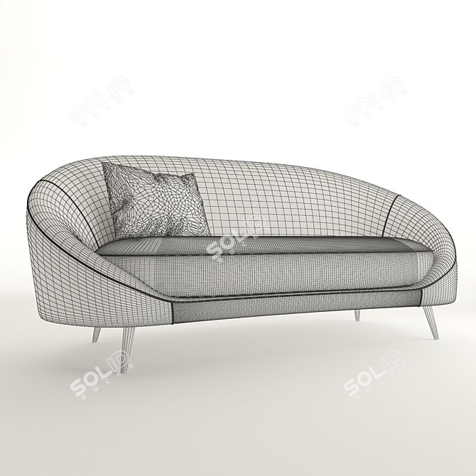 Elegant Curved Sofa: Stylish Comfort 3D model image 2