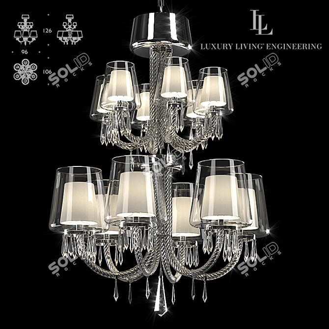 Elegant Le Notre 12-Light Chandelier 3D model image 1