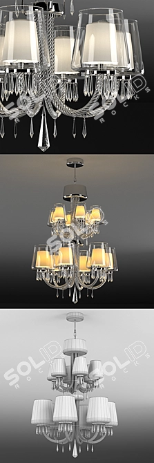 Elegant Le Notre 12-Light Chandelier 3D model image 2