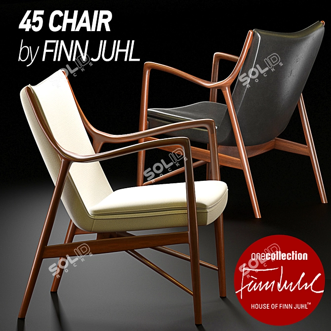 Modern 45 Chair Set: 6 Designs 3D model image 1