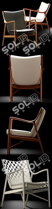 Modern 45 Chair Set: 6 Designs 3D model image 2