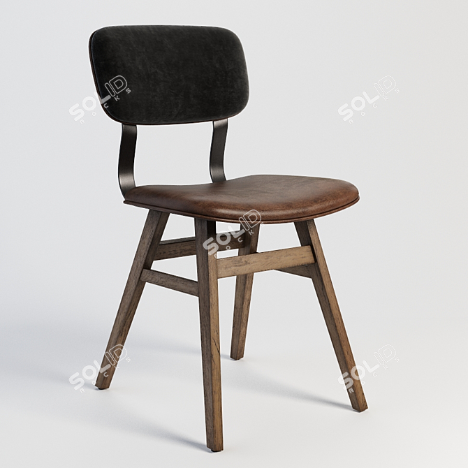 Elegant Lunet Side Chair 3D model image 1