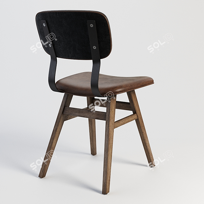 Elegant Lunet Side Chair 3D model image 2