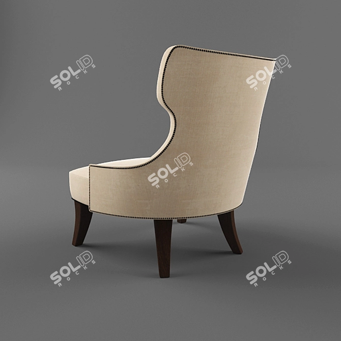 Baker Tufted Lounge Chair 3D model image 3