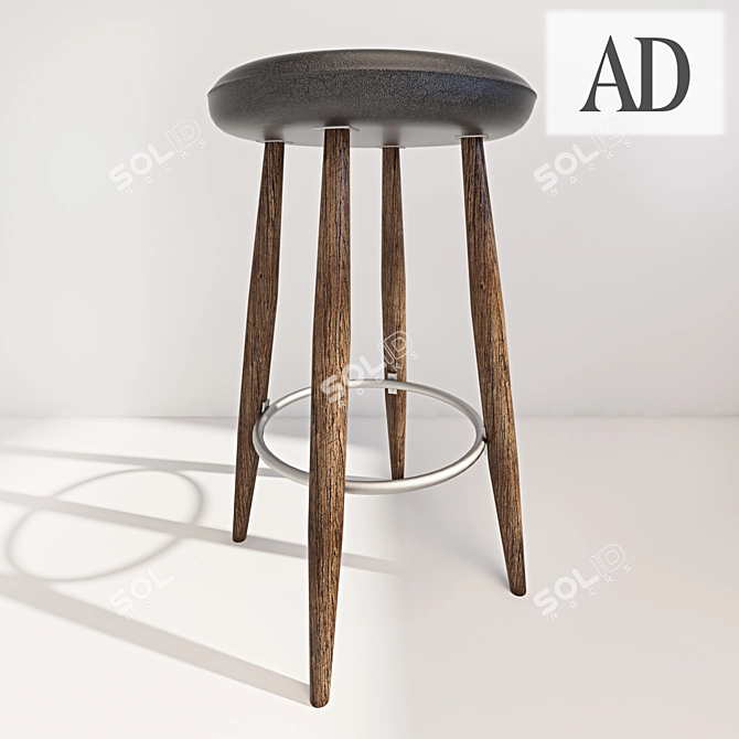 Modern Bar Stool - CH56/58 3D model image 2