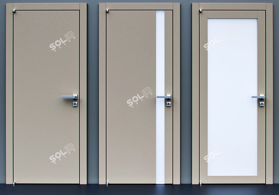 Elegant Barausse Soft Touch Doors 3D model image 2