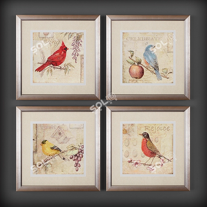 Birds: A Collection of Paintings 3D model image 3