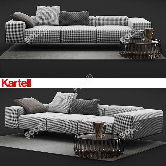 Sleek and Stylish Kartell Largo Sofa 3D model image 1