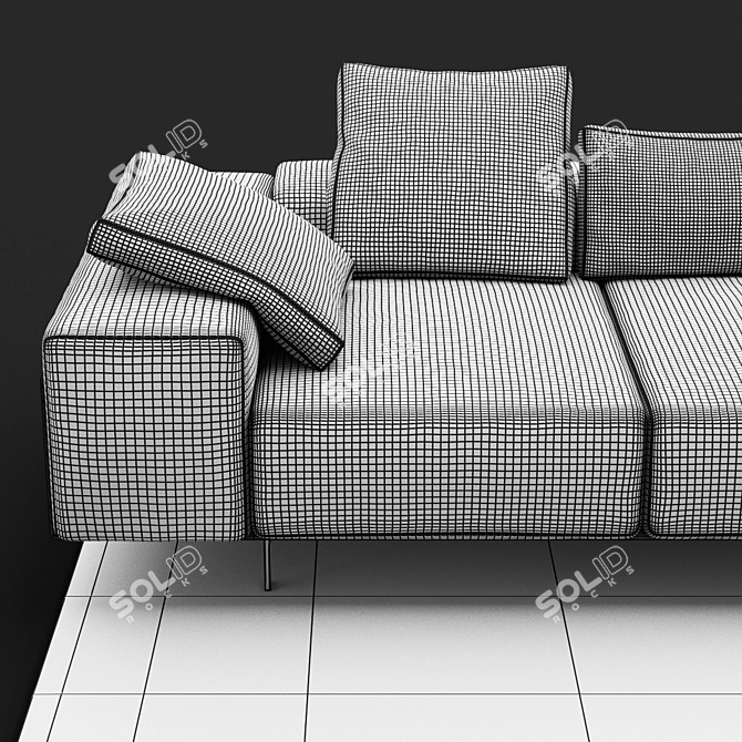 Sleek and Stylish Kartell Largo Sofa 3D model image 2