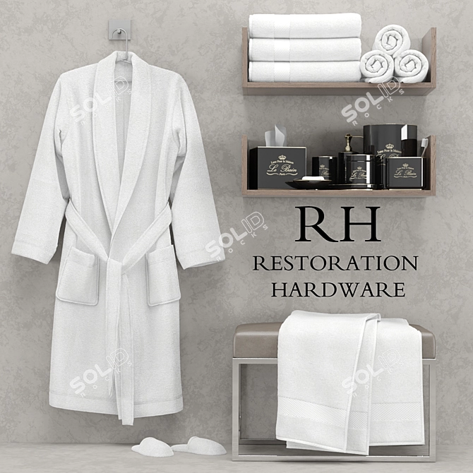 Luxury Bathroom Accessories Set 3D model image 1