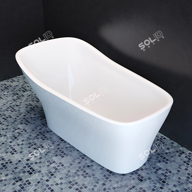 Balteco Mezzo: Luxurious Stone Composite Bathtub 3D model image 1
